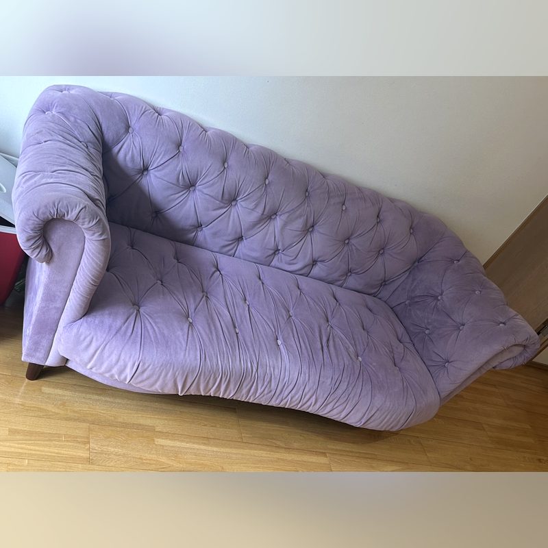 カウチソファ（ラベンダー・ベロア）の買取実績